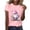 Pink, variant on QUNYINEY Pullover Tee Shirts Womens Casual Easter Crew Neck Short Sleeve Tops Loose Summer Tops for Women