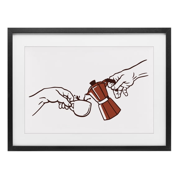 Stupell Industries Contemporary Creation Of Coffee Classic Parody Black Framed Print Under Glass, 20 x 14, by Tobe Fonseca