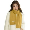 thumbnail image 3 of Women's Short Wool Scarf, Solid Color Lightweight Winter Neck Scarf, Soft Knitted Fashion Scarf for Everyday Wear, Petite Scarf for Casual and Office Use - Yellow, 3 of 6