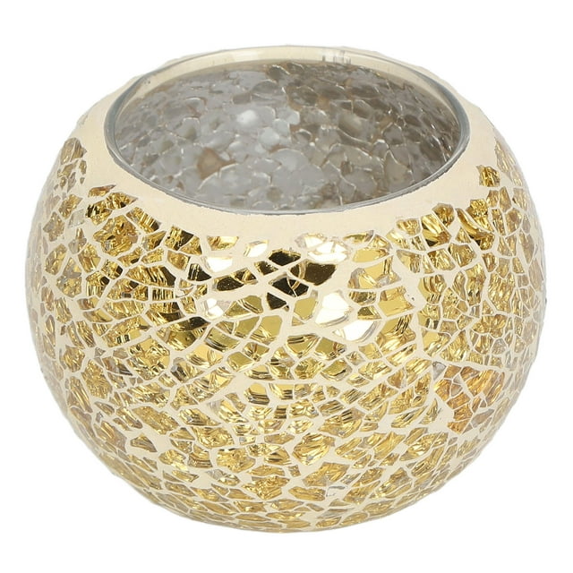 Candelabro de vidrio Jadeshay candelabros votivos de vidrio Candelabro de mosaico Compacto y liviano
