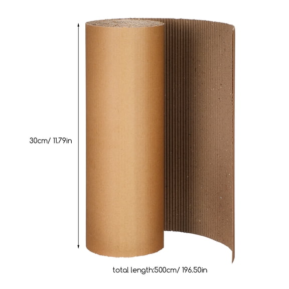 KALLORY Beige Corrugated Paper Roll for General Users Mailing Crafting Diy Projects 50in x 197in 1Pack