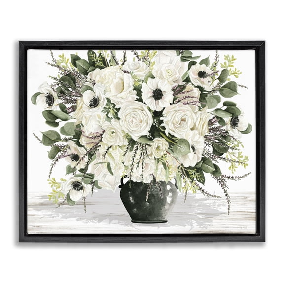 Stupell Industries Farmhouse White Blooming Blossoms Black Floating Frame Canvas Art, 21 x 17, by Cindy Jacobs