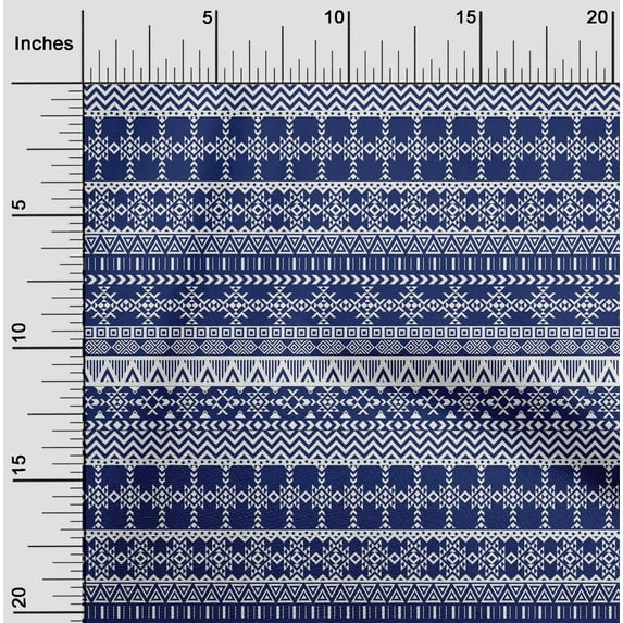 oneOone Cotton Jersey Royal Blue Fabric Aztec Tribal Diy Clothing Quilting Fabric Print Fabric By Yard 58 Inch Wide