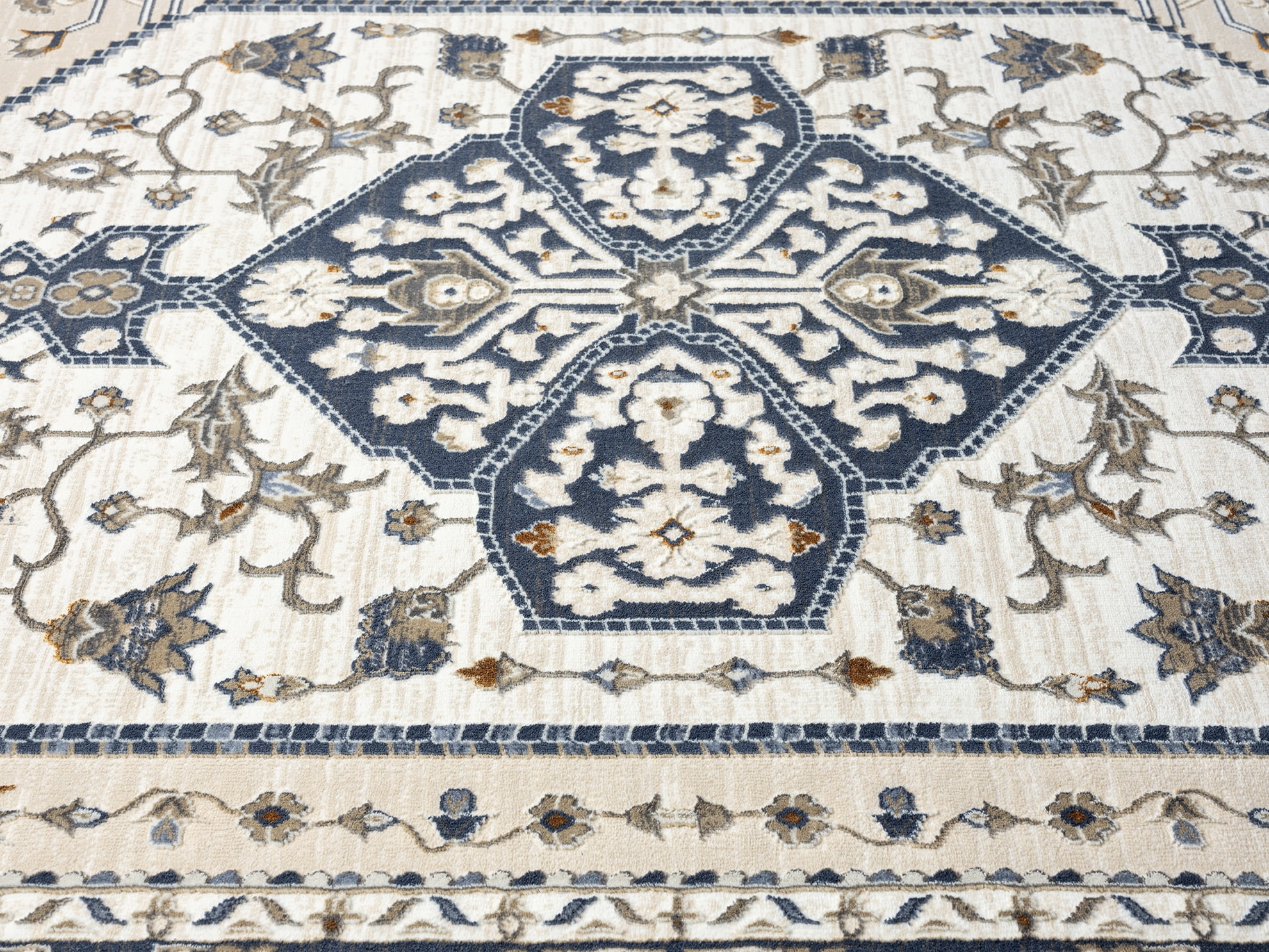 United Weavers Riviera Delphine Area Rug, Border Pattern, Blue, 12'6" X 15'