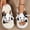 White, variant on workcargo Women's Cute Cow House Slippers, Breathable Cushioned Non-Slip Open-Toe, Black, Size 38 (US 7) - Indoor/Home Wear