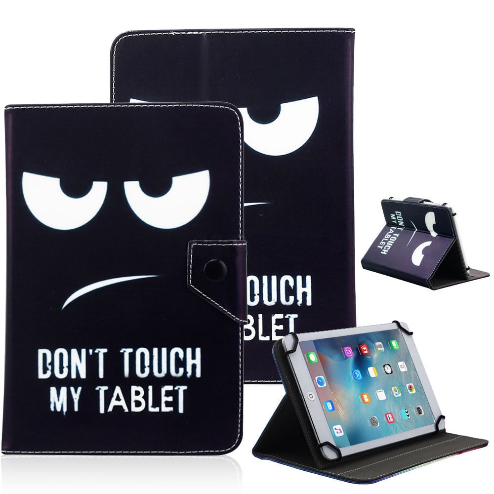 Universal 10" Tablet Flip PU Leather Folio Case Stand Cover Black (Don