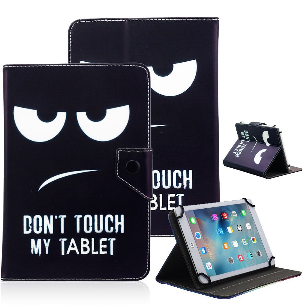 Universal 10" Tablet Flip PU Leather Folio Case Stand Cover Black (Don