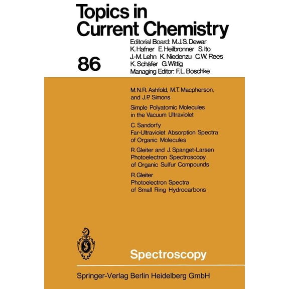 Topics in Current Chemistry Spectroscopy, Book 86, (Paperback)