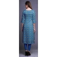 thumbnail image 5 of Bimba Long Straight Dresses For Women Printed 3/4 Sleeve Indian Clothing, 5 of 6