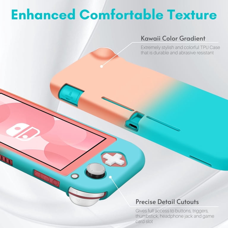 TPU Case for Nintendo Switch Light, Pink Green - Kawaii Full