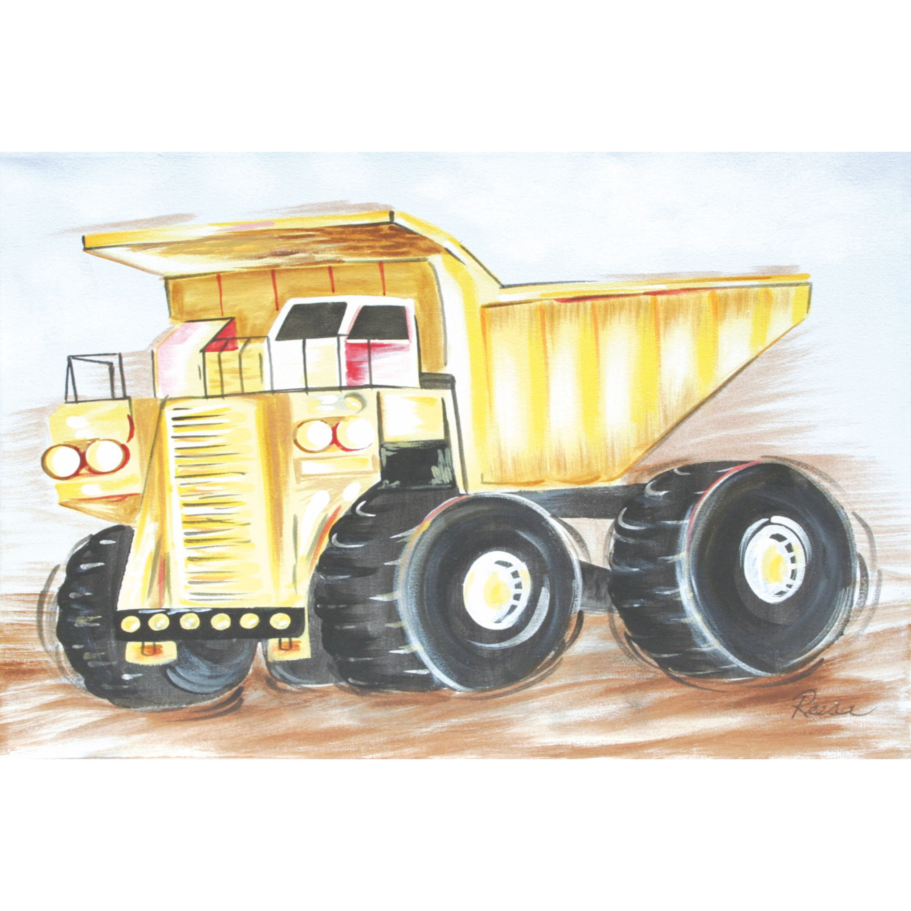 "Dump Truck" by Reesa Qualia Painting Print on Wrapped Canvas
