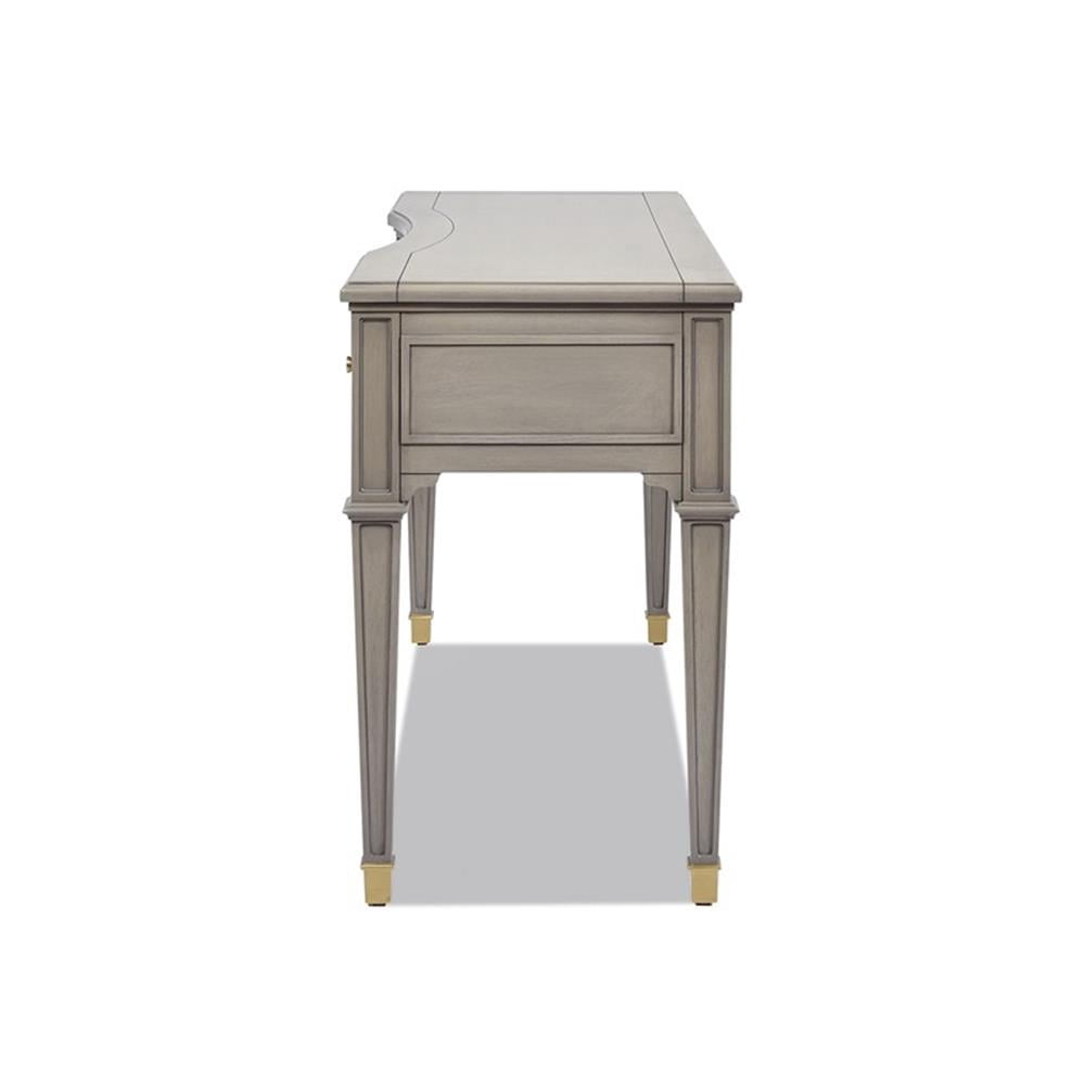 Scranton & Co 55" 3-Drawer Executive Desk in Grey Cashmere Rubber Wood & Veneer