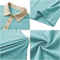 thumbnail image 3 of LEKWK Mens Golf Shirts Slim Fit Quarter Zip Pullover Short Sleeve Shirts Zipper Placket Heathered Tennis Business Casual Tee, 3 of 5