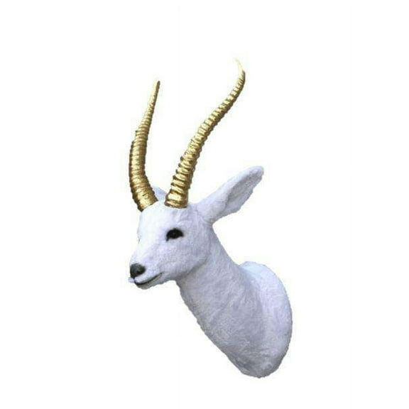 White Gazelle Head Life Size Statue
