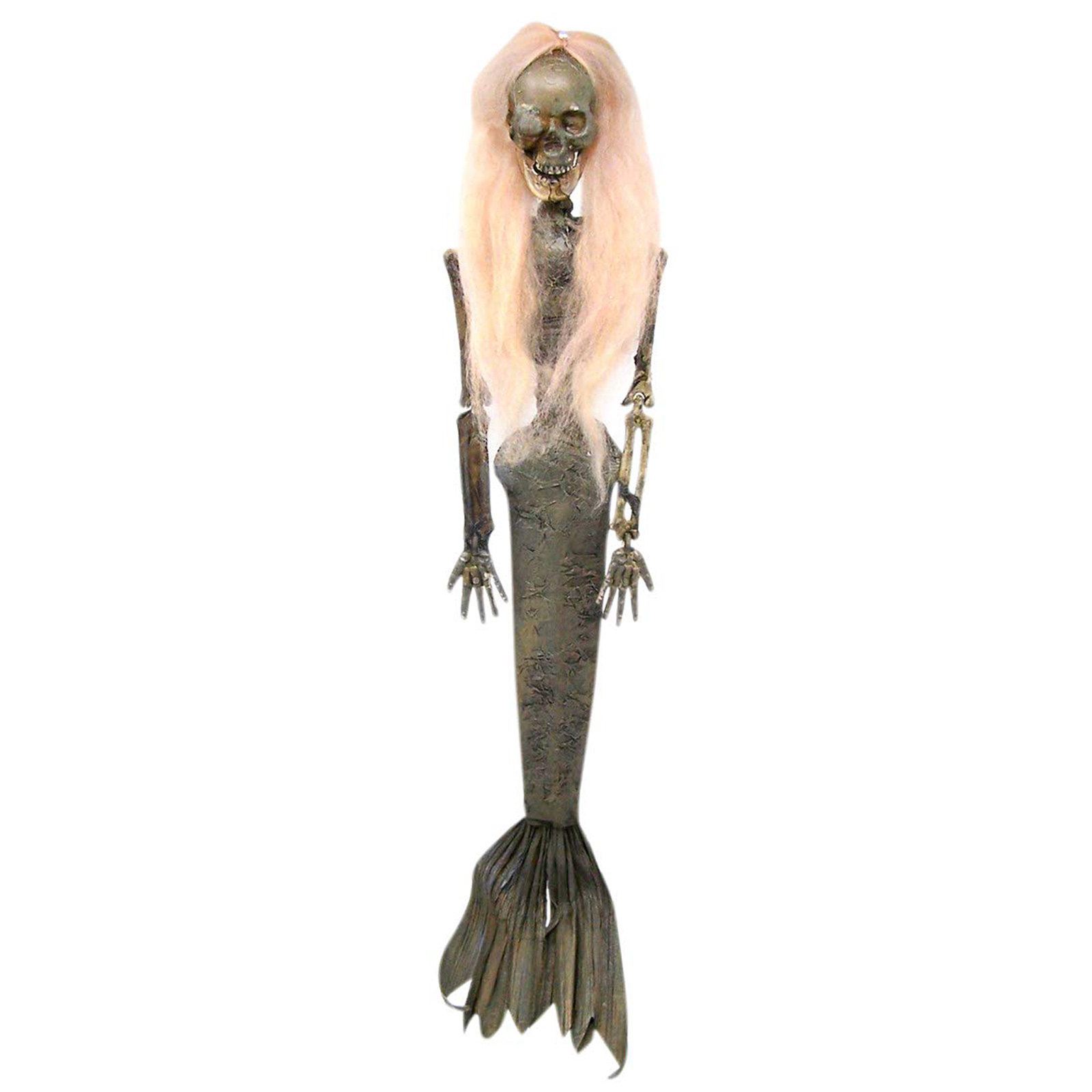 Zombie Mermaid Skeleton Hanging Halloween Decoration, 17 Inches