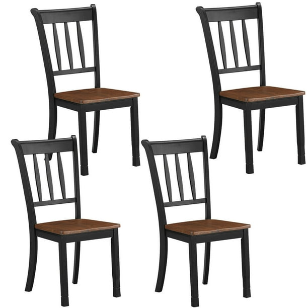 Gymax 4PCS Wooden Dining Side Chair High Back Armless Home Furniture