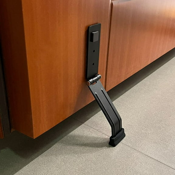 Foot Operated Door Stopper No Drill Required Kick Down Pedal for Doors Black/White Stainless Steel and Rubber Non-Slip Floor Protector