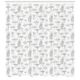 thumbnail image 3 of Ambesonne Mushroom Shower Curtain, Monochrome Doodle Art, 69"Wx75"L, White Black, 3 of 3