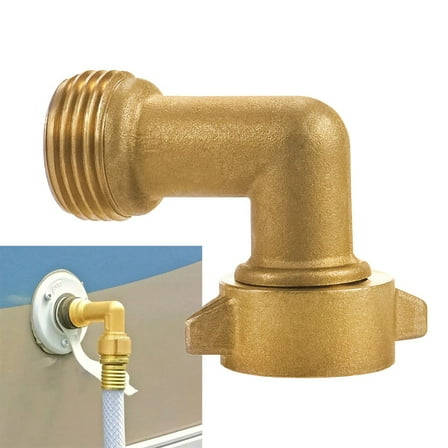 90 Degree Angle Elbow for Water Hose - Brass Connector for RV and Camper