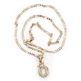 thumbnail image 3 of Cadena y dije de brillos con corona de oro laminado letra O, 3 of 7