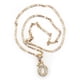 thumbnail image 3 of Cadena y dije de brillos con corona de oro laminado letra O, 3 of 7