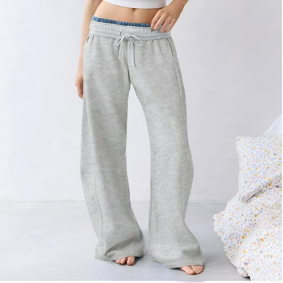 Gray Sweatpants Women Wide Leg Sweatpants Interior Baggy Sweatpants Sweatpant Casual Barrel Sweatpant Fashion Clothing