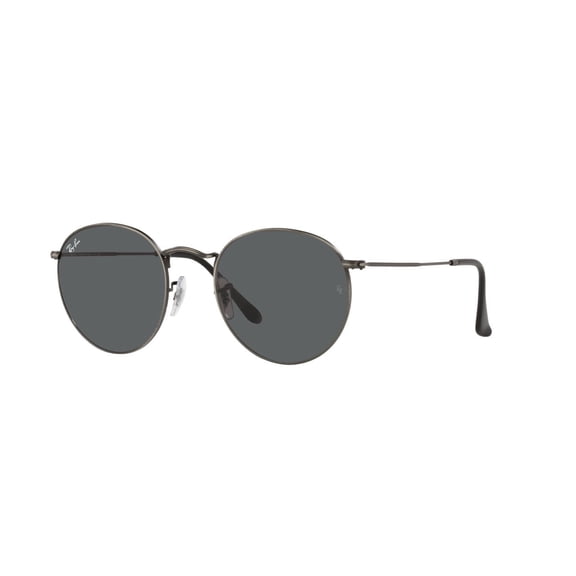 RAY-BAN RB3447 ROUND METAL ANTIQUED Round Shape Sunglasses Matte Gunmetal Frame | Dark Grey Lens 50mm