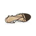 thumbnail image 4 of BLISSFUL STEP Women's Shoes Strappy Slingback Kitten Heel Sandals Coffee 8, 4 of 7