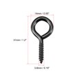 thumbnail image 2 of Ganchos de ojo de tornillo de hierro Uxcell de 1.2 pulgadas, tornillos autorroscantes, colgador atornillable negro, paquete de 14, 2 of 5