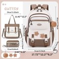 thumbnail image 3 of Cute Casual College School Bookbags, Large‑Capacity Lightweight Backpack, Travel Daypack for Teens, 3 of 6