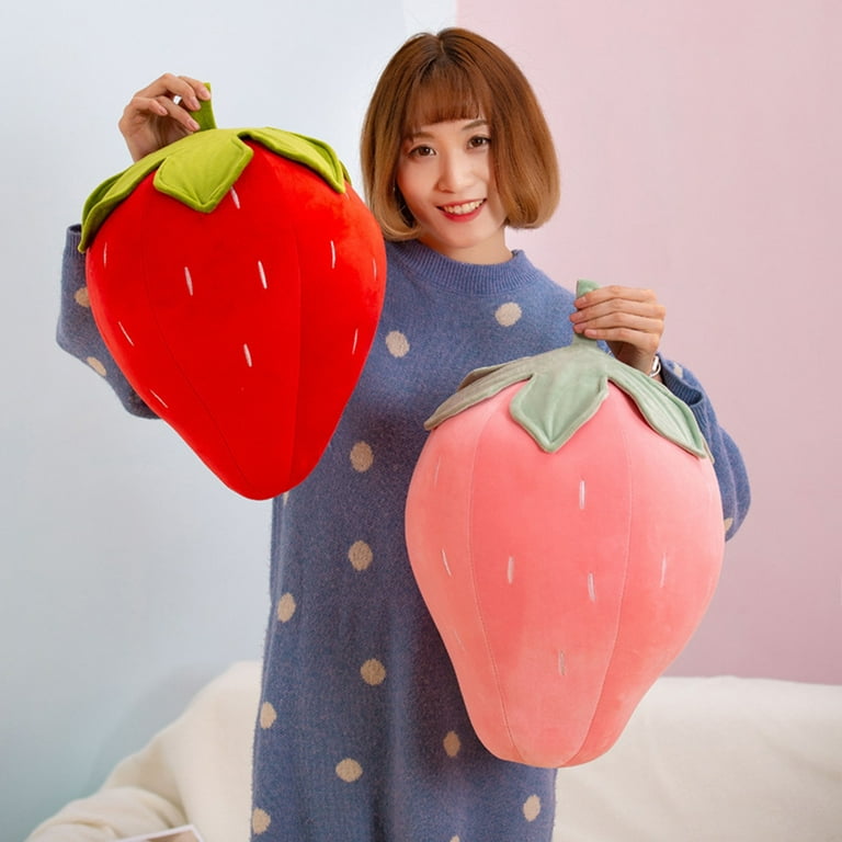 Cute Fruit Kids Pillow Stuffed Strawberry Plush Pillows Super  Soft Girls Pillows Cushion Seat for Kids Toys (Pink,19.6''/50cm)1 Count  (Pack of 1) : Toys & Games