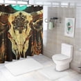 thumbnail image 7 of Orinice Cow Skull Feather Cross Bathroom Decoration Set with Hooks, Colorful Luxury Graphic Print Shower Curtain, Waterproof Bathroom Shower Curtain Set for Home Décor, 7 of 7
