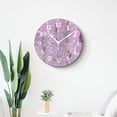 thumbnail image 4 of 14 Inch Wall Clock Battery Operated Silent Clock Decorative for Office, Kitchen, Outdoor, Living Room，Lavender Flower Purple Floral Elegant Retro Violet attractive, 4 of 4