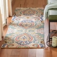 thumbnail image 2 of SAFAVIEH Bella Meriel Southwestern Wool Runner Rug, Ivory/Teal, 2'3" x 13', 2 of 9