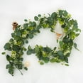 thumbnail image 4 of Luxcidy Artificial Eucalyptus Greenery Plant, Fake Silver Dollar Leaves Garland Wreath Fake Vines with White Flowers Table Runner for Wedding Arch Home Party Mantle Decor (A), 4 of 7