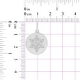 thumbnail image 4 of 14k Gold White Rhodium, Star of David Chai Medal Pendant Charm Round Medal 18mm NO Necklace, 4 of 8