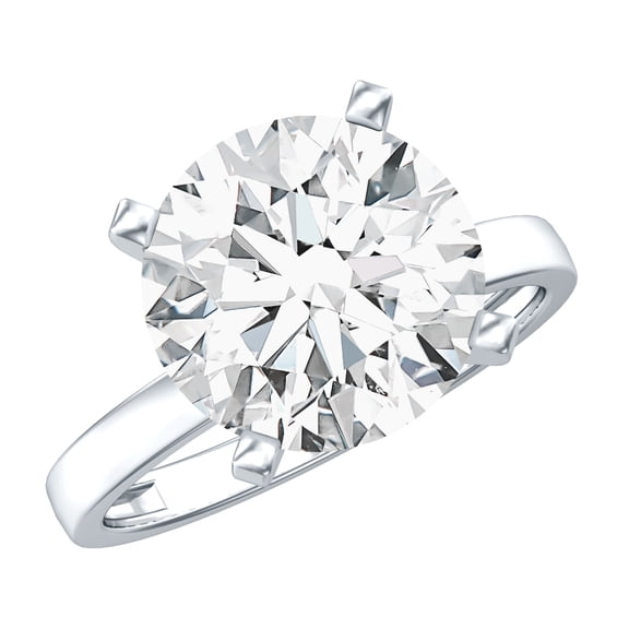 Rosec Jewels IGI Certified Lab Grown Diamond Solitaire Engagement Ring - 5 Carat - Big Diamond Ring for Women - E-VS1 Grade, 925 Sterling Silver, US 4.00