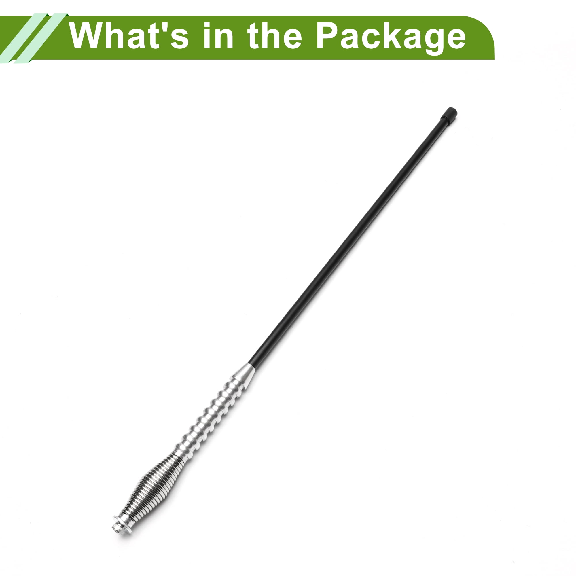Unique Bargains Universal 17.7" Clipped Dummy Antenna Black Silver 21.7"
