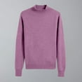 thumbnail image 6 of Women's 100% Cotton Seamless Sweater Mock Neck Long Sleeve Ribbed Knitted Pullover Tops, 6 of 7