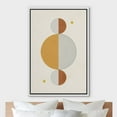 thumbnail image 3 of IDEA4WALL Framed Canvas Print Yellow & Black Striped Illusion Semi Circles Geometric Shapes Wall Art Abstract Mid-Century Colorful Artwork for Living Room, Bedroom, Office - White 24"x36", 3 of 5