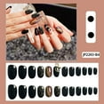 thumbnail image 2 of Presione en las uñas de longitud media, uñas postizas de ataúd, negro brillante Presione en las uñas postizas Acrílico Pegamento corto en las uñas para mujeres Uñas postizas artificiales con diseño Di Namotu CZMR-ZC193, 2 of 6