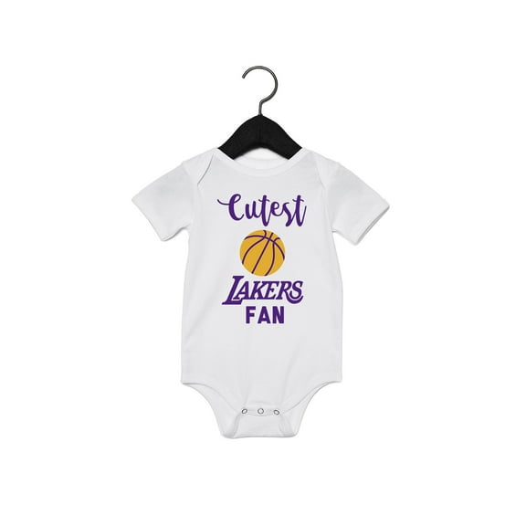 EGDKids Cutest Fan Basketball Quote Baby Bodysuit White (6 Months - 12 Months)