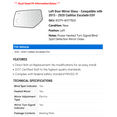 thumbnail image 2 of Left Door Mirror Glass - Compatible with 2015 - 2020 Cadillac Escalade ESV 2016 2017 2018 2019, 2 of 2