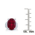 thumbnail image 3 of Sterling Silver with Large Oval Ruby and Natural White Topaz Halo Cocktail Ring, 3 of 3