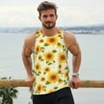 thumbnail image 6 of Balery European-style Pattern Sunflower Pattern Men's Workout Tank Top Gym Muscle Tee Fitness Bodybuilding Sleeveless T Shirt Quick Dry Fit Muscle Tank Top Slim-Fit Tank-, 6 of 7