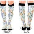 thumbnail image 2 of FREEAMG Purple Flower Compression Socks for Women&Men Circulation-Best Support for Nurses,Running,Athletic-2 Pairs, 2 of 7