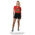 thumbnail image 3 of Teenage Mutant Ninja Turtles Green Greetings Christmas Women's Crop Top T-Shirt, Red, Large, 3 of 4