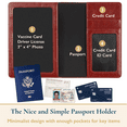 thumbnail image 3 of ComfiTime Passport Holder, 2Pack Slim Passport Travel Wallet, 4 Bonus Luggage Tags, Waterproof Passport Cover/Case Protector for Women/Men W/ Vaccine Card Holder&Credit Card Slots, Brown/Black, 3 of 10
