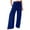 Blue, variant on Women's Jeans Flowy Wide Leg Culottes with Pockets Drawstring Elastic Waist Loose Relaxed Fit Comfortable Trousers Blue M