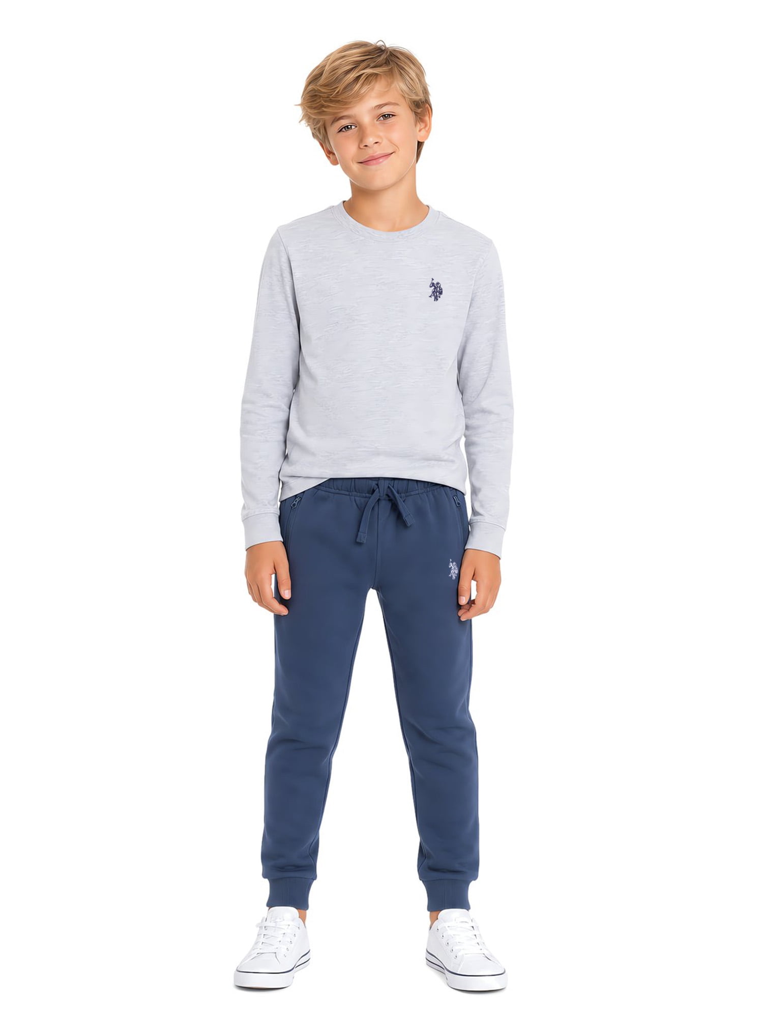 U.S. Polo Assn. Boys Long Sleeve Crewneck Shirt, Sizes 4-18